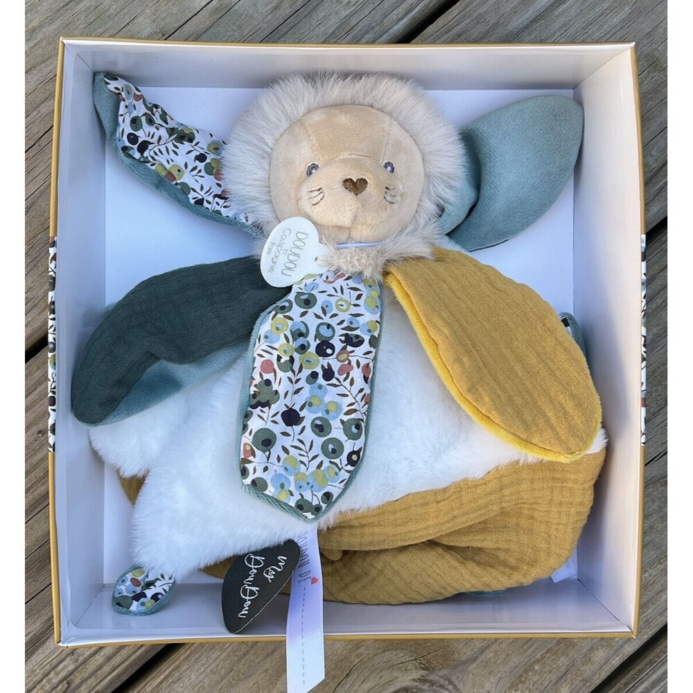 DouDou et Compagnie Paris Bohaime Lion Petal Lovey Baby Security Blanket New